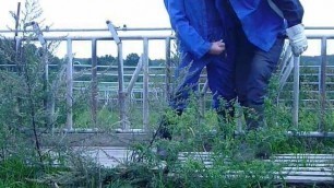 farmer spits off with colleagues