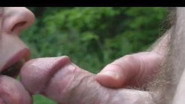 Outdoor Blowjob and CIM and Swallow for a MILF