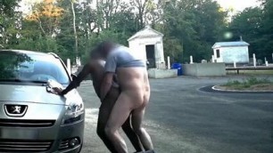 white daddy fucks black thug in cemetery