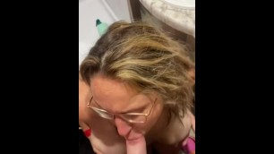 MILF gives Blowjob in Camper