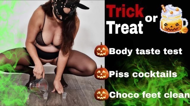 Trick or Treat? Femdom Mistress Taste Test Asshole Pussy Pee Finger Foot Chocolate Feet FLR FULL VID